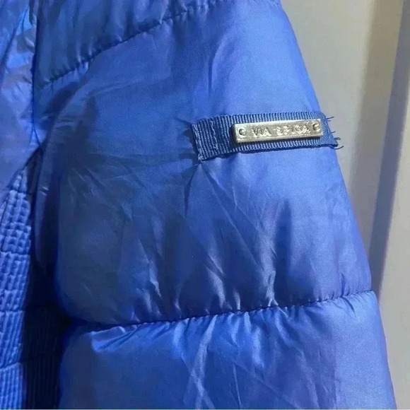 Women's X-small Via Spiga Smocked Quilted Puffer Jacket Sapphire Blue 60113V - Picture 3 of 11